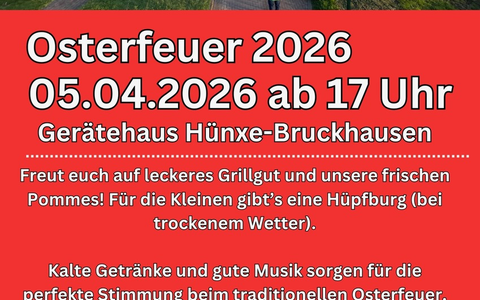 FW Hünxe: Osterfeuer der Einheit Bruckhausen - Foto: presseportal.de