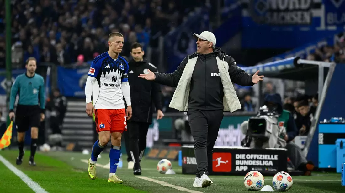  Trainer Lukas Kwasniok beim HSV.  - Bild: Gregor Fischer/dpa
