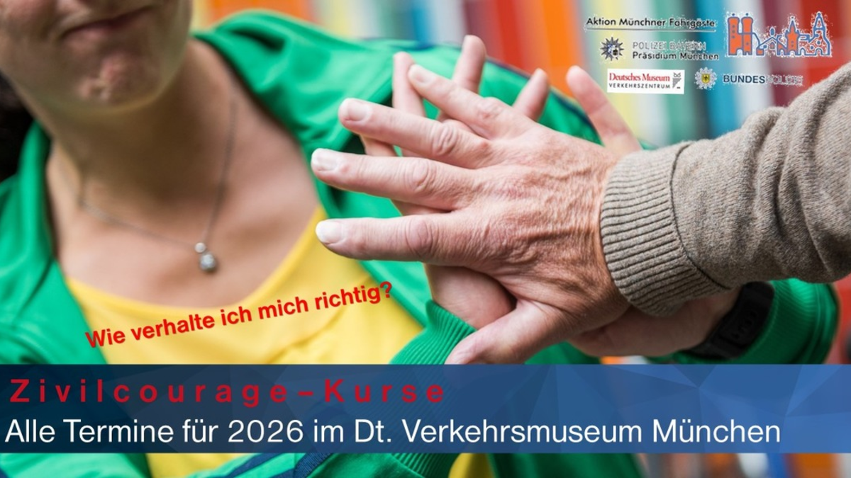 Bundespolizeidirektion München: Aktion Münchner Fahrgäste lädt zum Verhaltenstraining ein / Mit Herz und Verstand handeln - Notfall? Du hilfst - ich auch! - Foto: presseportal.de