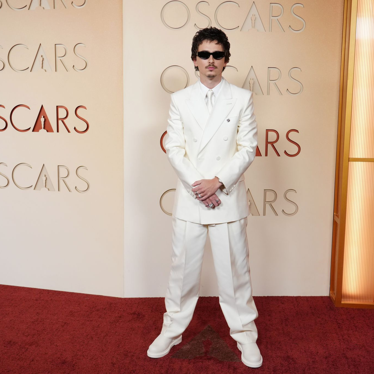 Timothée Chalamet posiert mit Sonnenbrille bei den Oscars 2026. - Foto: Jordan Strauss/Invision/AP/dpa
