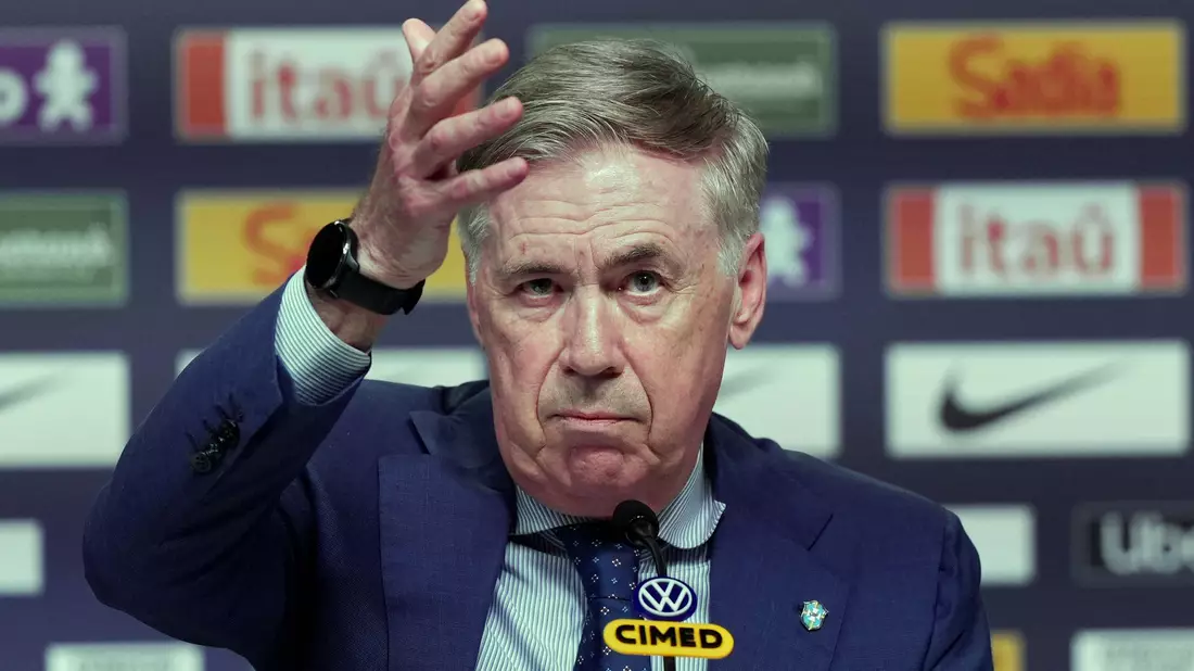  Brasiliens Carlo Ancelotti nominierte Neymar nicht für die kommenden WM-Testspiele. - Bild: Silvia Izquierdo/AP/dpa