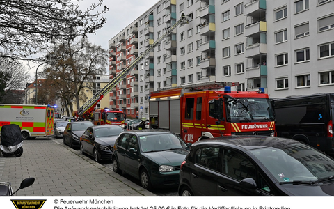 FW-M: Bewohnerin aus Brandwohnung gerettet (Schwabing West) - Foto: presseportal.de