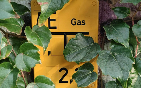 Gas-Hinweisschild (Archiv) - Foto: via dts Nachrichtenagentur