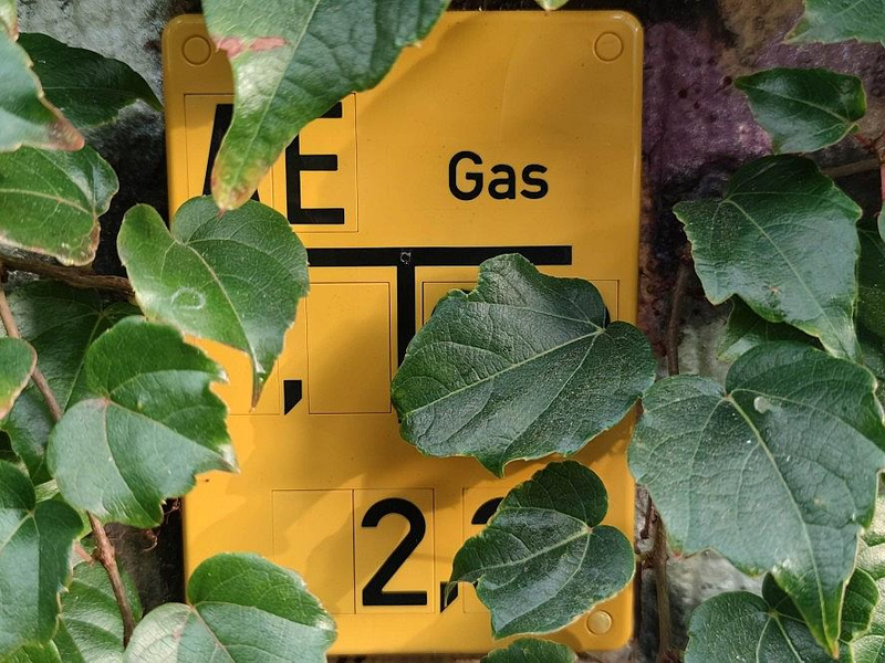 Gas-Hinweisschild (Archiv) - Foto: via dts Nachrichtenagentur