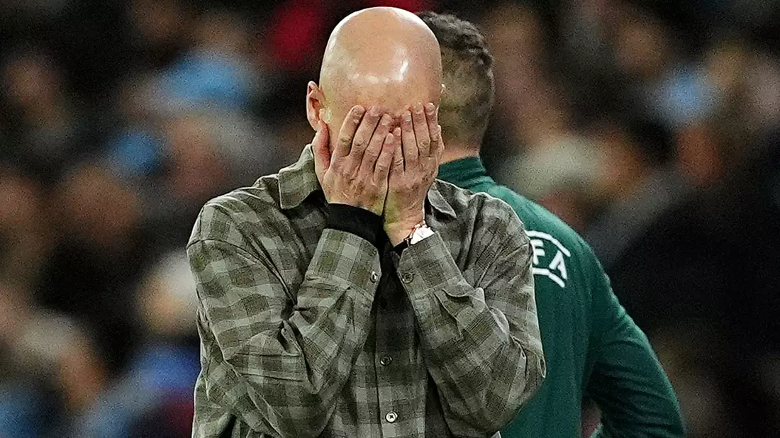 Manchester Citys Trainer Pep Guardiola war nach dem Aus in der Champions League gegen Real Madrid enttäuscht. - Bild: Martin Rickett/PA Wire/dpa