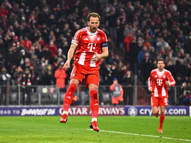 Harry Kane jubelt nach seinem im zweiten Versuch verwandelten Elfmeter. - Foto: Tom Weller/dpa