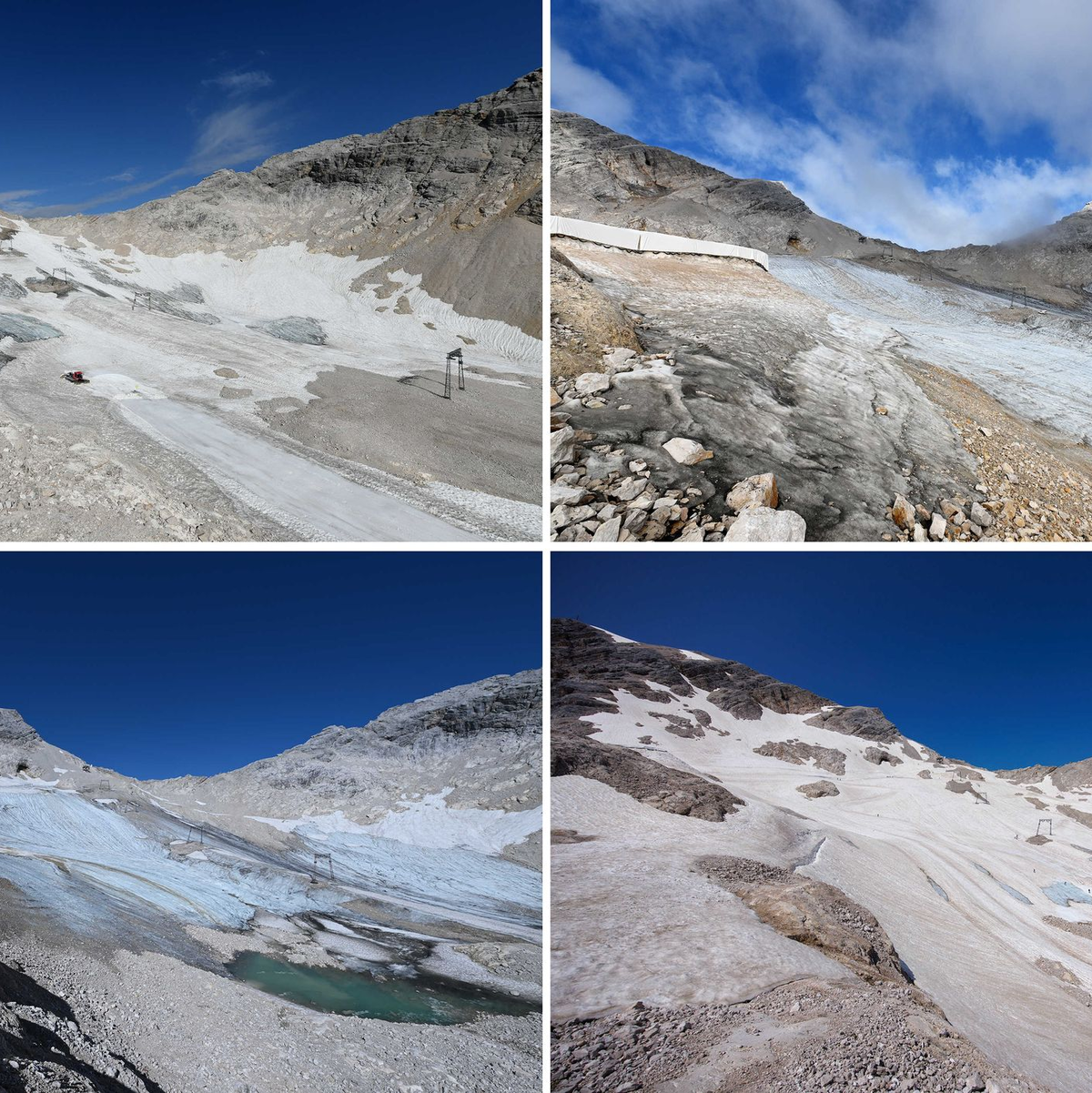 Am Nördlichen Schneeferner lag bis in den Juli Altschnee und ließ den Gletscher größer aussehen. (Archivbild) - Foto: Angelika Warmuth/Matthias Balk/dpa