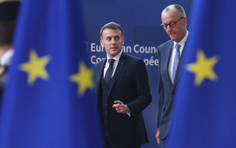 Kommen gemeinsam: Friedrich Merz und Emmanuel Macron. - Foto: Omar Havana/AP/dpa