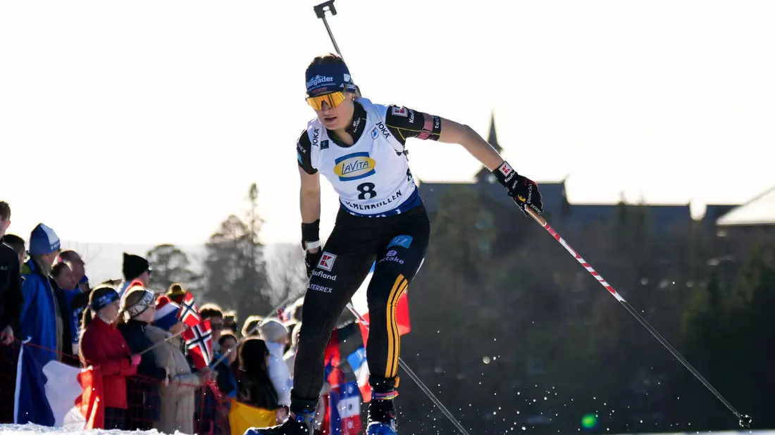 Marlene Fichtner auf der Strecke am Holmenkollen. - Bild: Heiko Junge/NTB/dpa