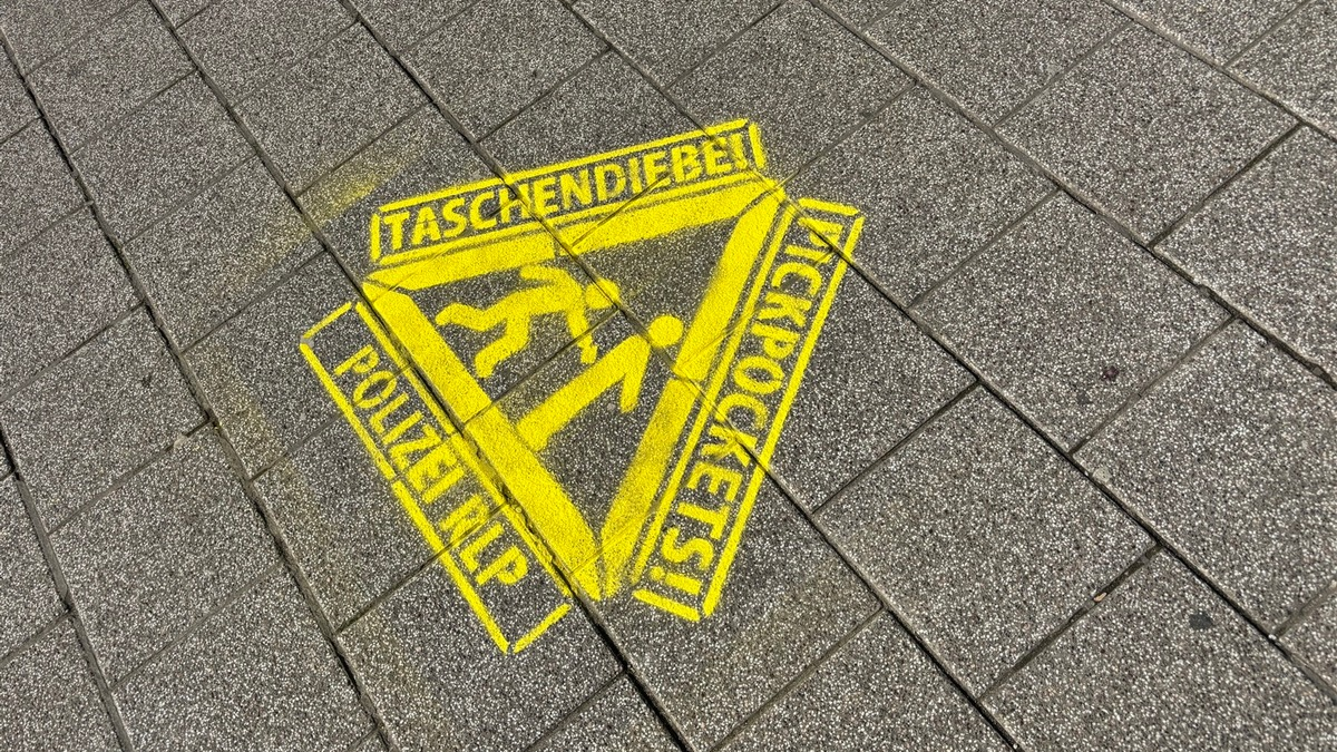 POL-PPRP: Achtung Taschendiebe - Polizei warnt mit Sprühkreide - Foto: presseportal.de