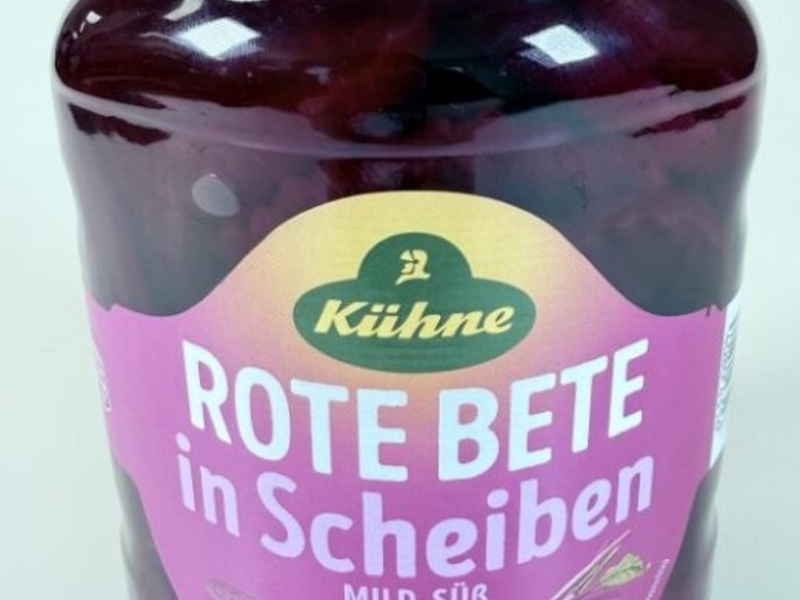 Produktrückruf Kühne Rote Bete Scheiben, 720ml im Glas: Gefahr durch Fremdkörper im Produkt - Foto: presseportal.de