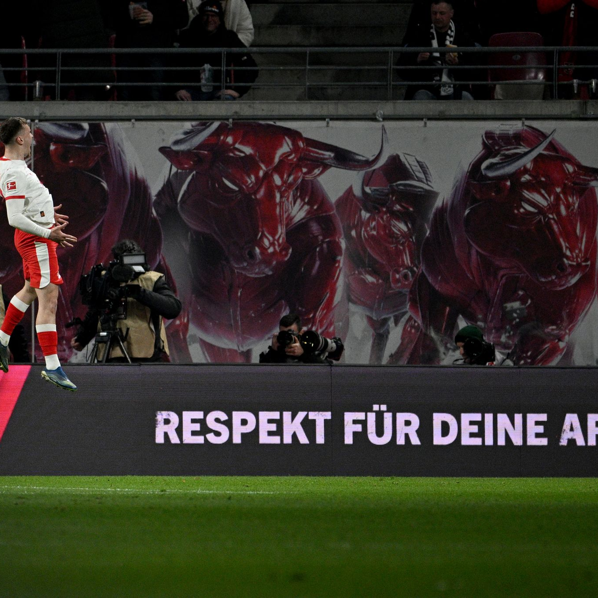 Leipzig Gruda bejubelt den Führungstreffer gegen die TSG Hoffenheim.  - Foto: Julius Frick/dpa
