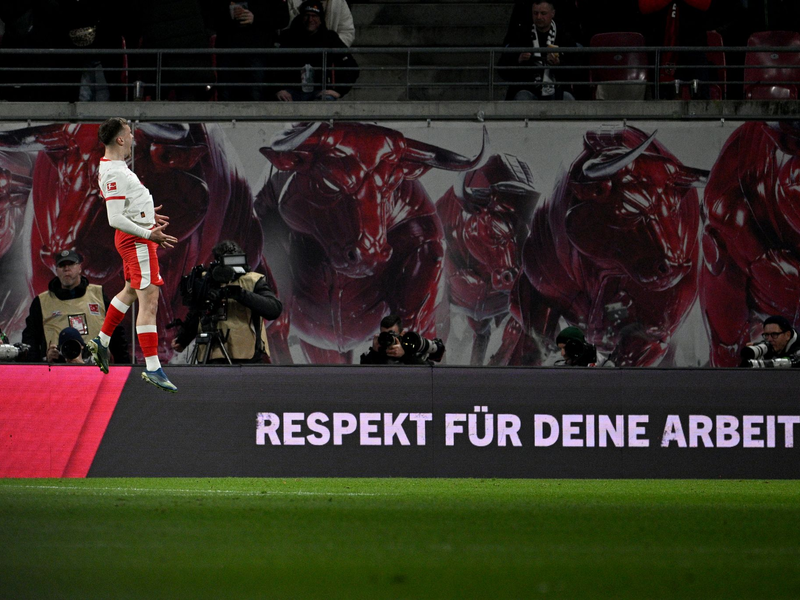 Leipzig Gruda bejubelt den Führungstreffer gegen die TSG Hoffenheim.  - Foto: Julius Frick/dpa