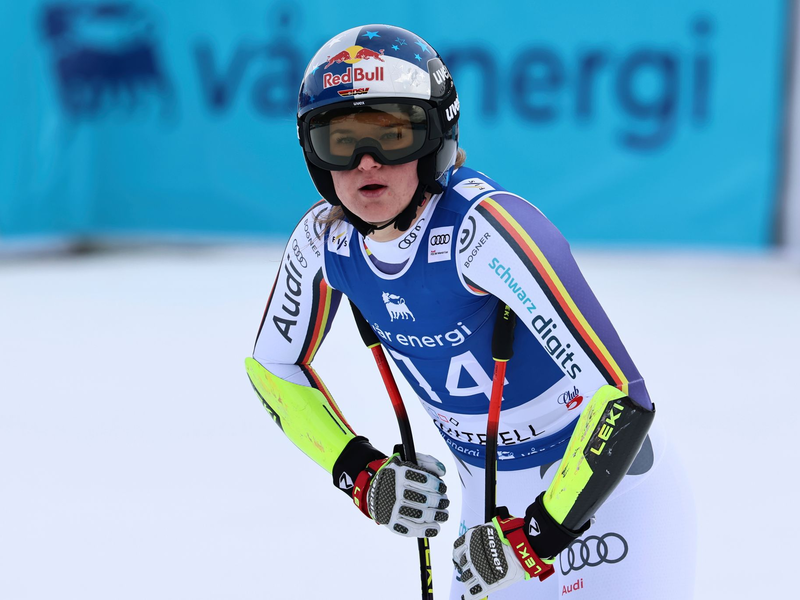 Emma Aicher verpasst beim Super-G von Kvitfjell das Podest. - Foto: Marco Trovati/AP/dpa