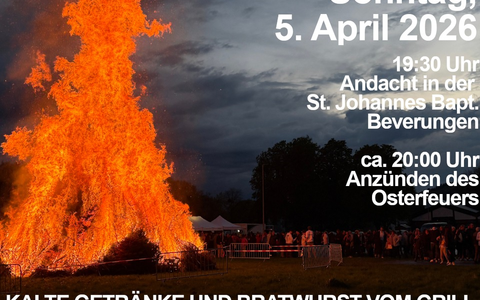 FW Beverungen: Osterfeuer 2026 in Beverungen / Traditionelles Brauchtum am Ostersonntag - Foto: presseportal.de