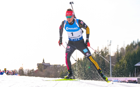 Philipp Nawrath auf der Strecke am Holmenkollen. - Foto: Heiko Junge/NTB/dpa