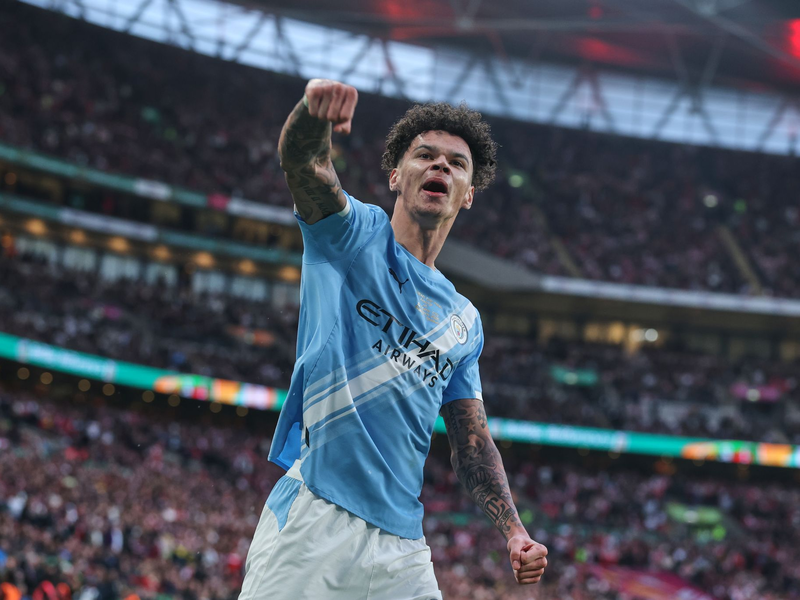 Doppeltorschütze für Manchester: Nico O'Reilly. - Foto: Richard Pelham/AP/dpa