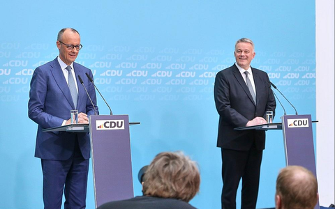 Friedrich Merz und Gordon Schnieder am 23.03.2026 - Foto: via dts Nachrichtenagentur