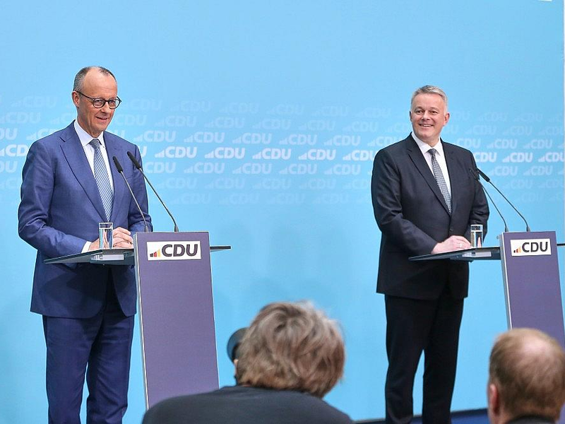 Friedrich Merz und Gordon Schnieder am 23.03.2026 - Foto: via dts Nachrichtenagentur