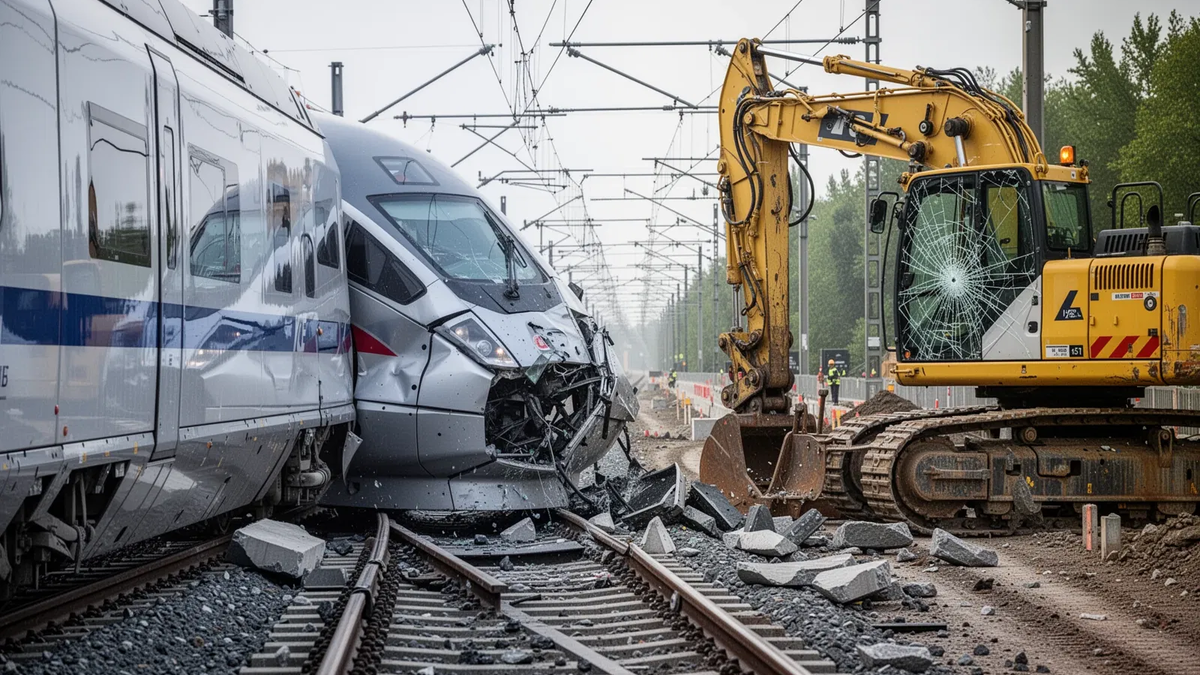 ICE kollidiert mit Bagger bei Gelnhausen – Hauptstrecke gesperrt - Foto: über boerse-global.de