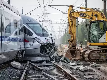 ICE kollidiert mit Bagger bei Gelnhausen – Hauptstrecke gesperrt - Foto: über boerse-global.de