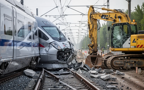 ICE kollidiert mit Bagger bei Gelnhausen – Hauptstrecke gesperrt - Foto: über boerse-global.de ICE kollidiert mit Bagger bei Gelnhausen – Hauptstrecke gesperrt - Foto: über boerse-global.de