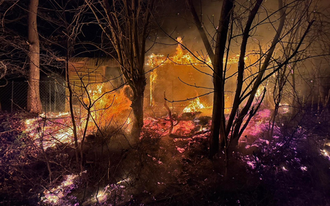 FW Bad Segeberg: Feuerwehr Bad Segeberg löscht Schuppenbrand - Foto: presseportal.de