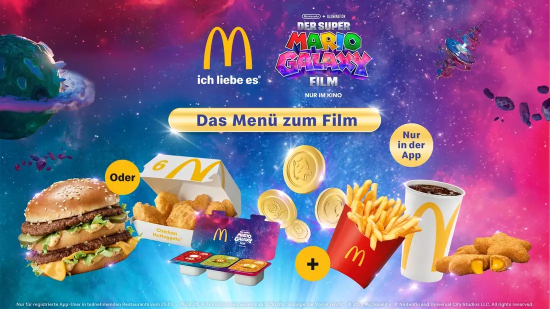 Entdecke die Super Mario Galaxie bei McDonald's! - Bild: presseportal.de