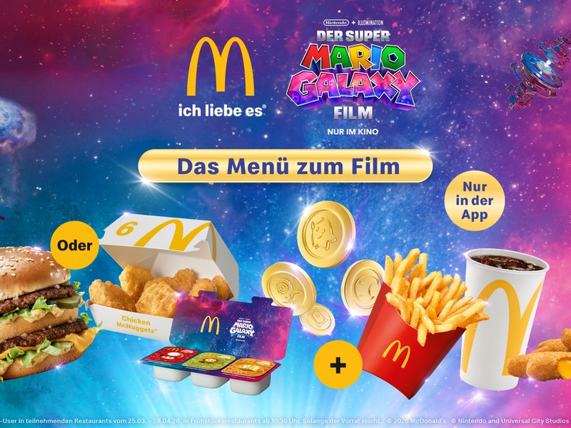 Entdecke die Super Mario Galaxie bei McDonald's! - Foto: presseportal.de