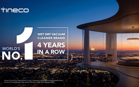 Tineco zum vierten Mal in Folge als weltweit führender Hersteller von Nass-Trocken-Saugern ausgezeichnet - Foto: presseportal.de Tineco zum vierten Mal in Folge als weltweit führender Hersteller von Nass-Trocken-Saugern ausgezeichnet - Foto: presseportal.de
