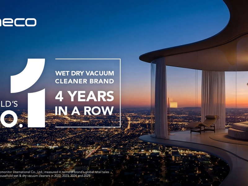 Tineco zum vierten Mal in Folge als weltweit führender Hersteller von Nass-Trocken-Saugern ausgezeichnet - Foto: presseportal.de