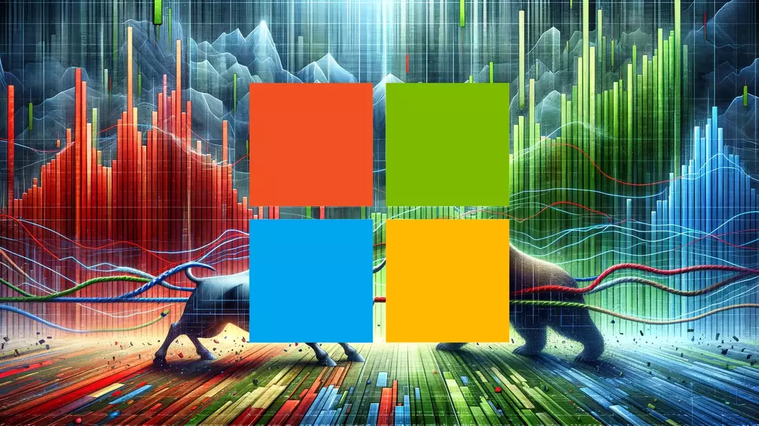 Microsoft en Bolsa: Un Trimestre Histórico a la Baja Illustration mit AI erstellt übermittelt durch boerse-global.de