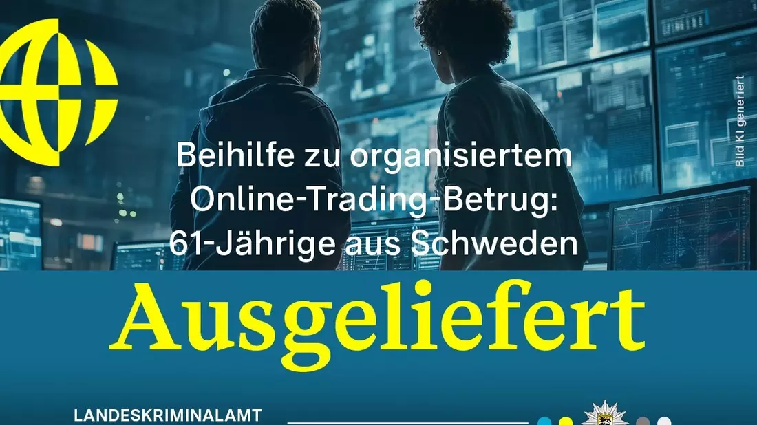 LKA-BW: Cybercrime-Zentrum erwirkt Auslieferung einer 61-jährigen Tatverdächtigen aus Schweden wegen mutmaßlicher Beteiligung an organisiertem Online-Trading-Betrug - Bild: presseportal.de