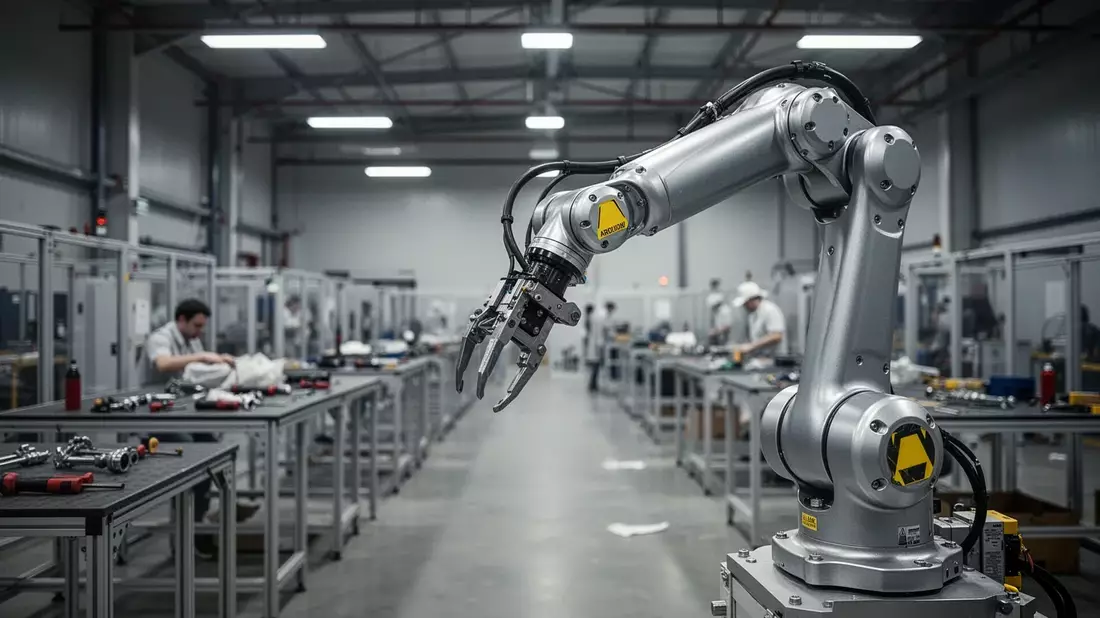 KI und Roboter verändern die Arbeitswelt radikal Illustration mit AI erstellt übermittelt durch boerse-global.de