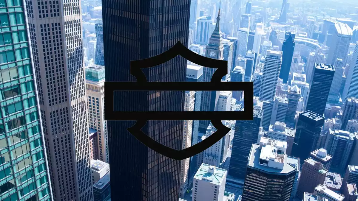 Harley-Davidson Stock Bucks Sector Downturn Illustration mit AI erstellt.