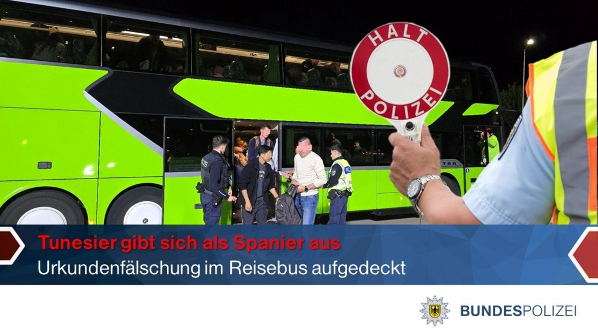 BPOLI LUD: Tunesier gibt sich als Spanier aus - Urkundenfälschung im Reisebus - Foto: presseportal.de