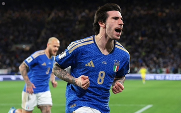 Sorgte für die Befreiung: Italiens 1:0-Torschütze Sandro Tonali (r)   - Foto: Jonathan Moscrop/CSM via ZUMA Press Wire/dpa
