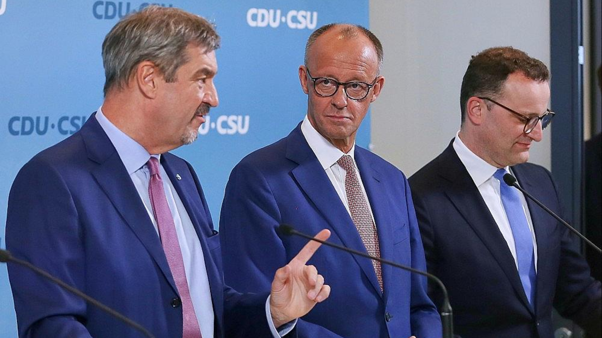 Markus Söder, Friedrich Merz, Jens Spahn (Archiv) - Foto: via dts Nachrichtenagentur