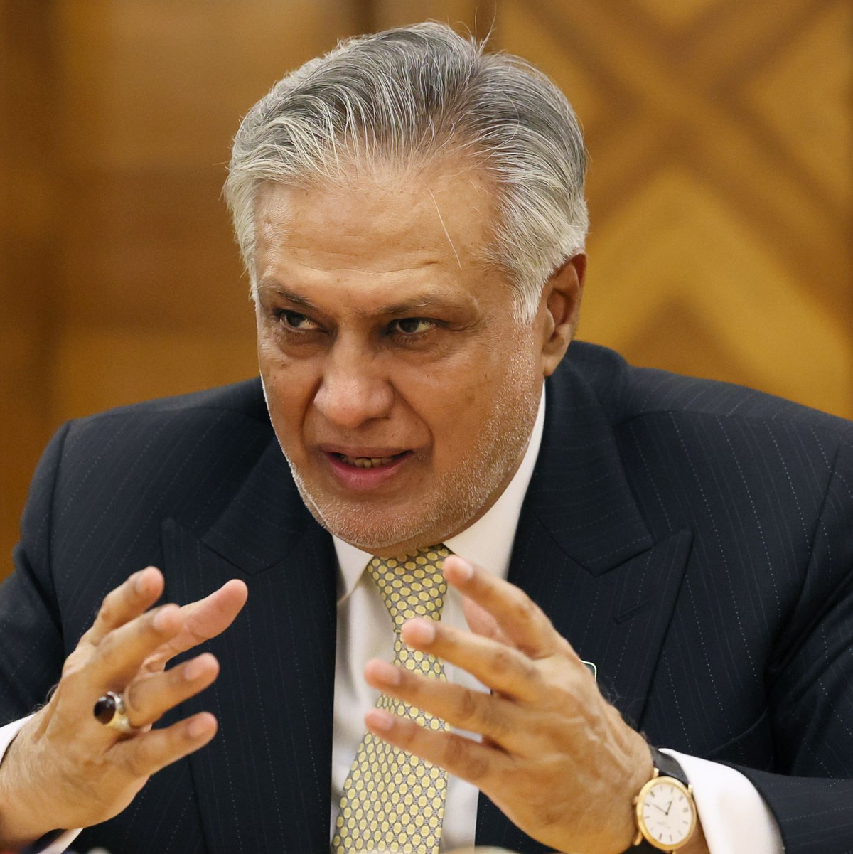 Pakistans Außenminister Ishaq Dar will sich um Deeskalation im Iran-Krieg bemühen. (Archivbild) - Foto: Shamil Zhumatov/Pool Reuters/dpa