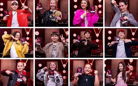 Illia Hedi Susey Marie Lionella Renat Fabio Max Levy Katelyn Danaya Angelina The Voice Kids - Foto: Joyn/Claudius Pflug, presseportal.de