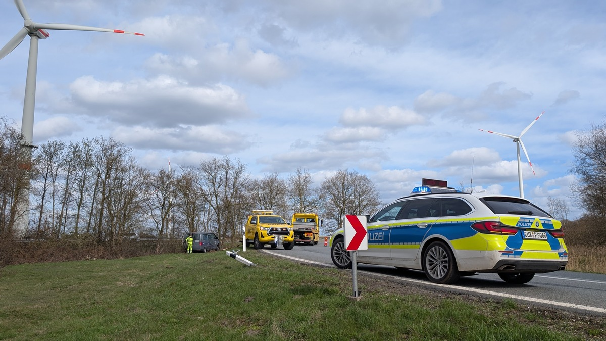 POL-CUX: Verkehrsunfall aufgrund nicht angepasster Geschwindigkeit mit hohem Schaden auf der BAB27 (Foto im Anhang) - Foto: presseportal.de