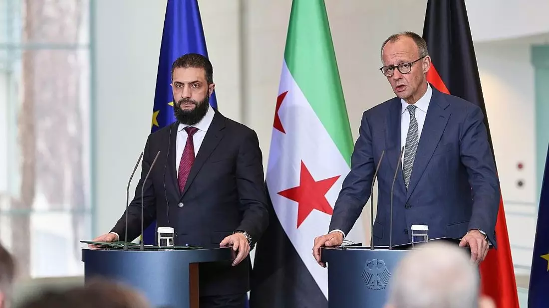Ahmed al-Scharaa und Friedrich Merz am 30.03.2026 - Bild: via dts Nachrichtenagentur
