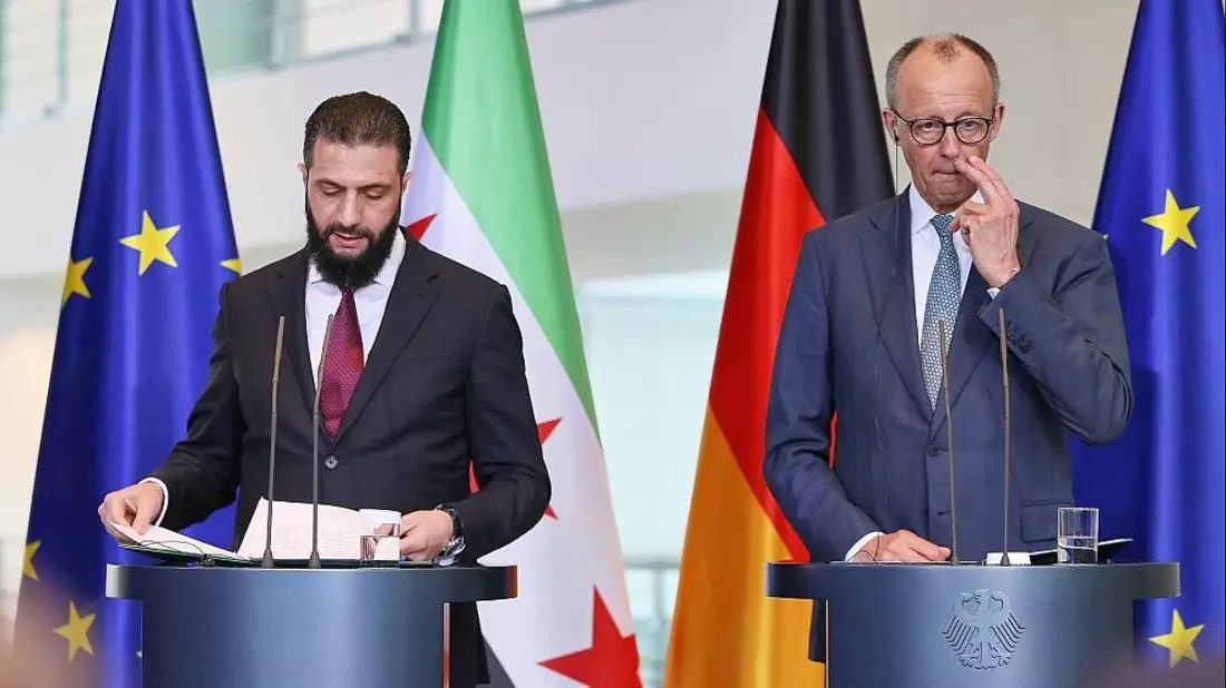 Ahmed al-Scharaa und Friedrich Merz am 30.03.2026 - Bild: via dts Nachrichtenagentur