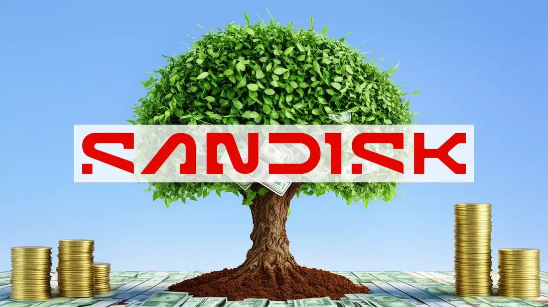 SanDisk: Una valoración bursátil que desconcierta al mercado Illustration mit AI erstellt übermittelt durch boerse-global.de