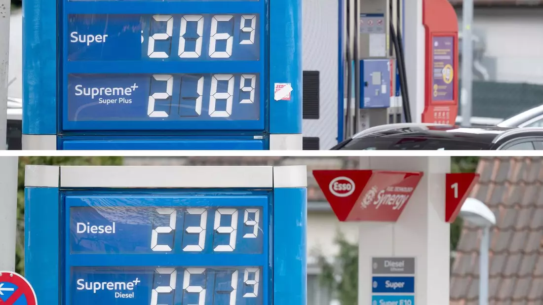 An dieser Tankstelle wurden die Preise mittags teils deutlich angehoben. - Bild: Marijan Murat/dpa