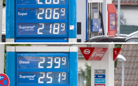 An dieser Tankstelle wurden die Preise mittags teils deutlich angehoben. - Foto: Marijan Murat/dpa