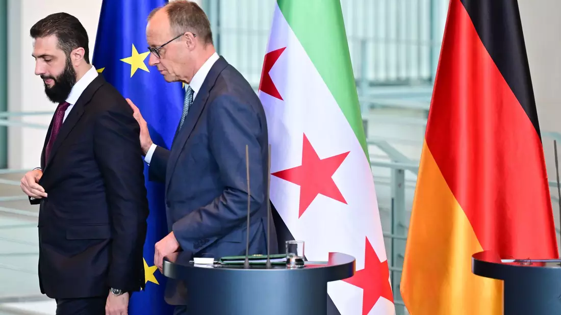 Wer hat die 80-Prozent-Zielmarke genannt, Syriens Übergangspräsident Ahmed al-Scharaa oder Kanzler Friedrich Merz (CDU)? Nicht so wichtig, meint die Bundesregierung. - Bild: Sebastian Christoph Gollnow/dpa
