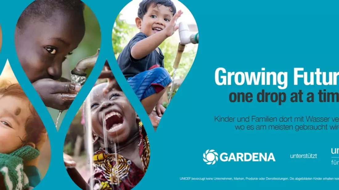 GARDENA und UNICEF verlängern globale Partnerschaft, um Kindern und Familien weltweit Zugang zu sicherem Wasser und Sanitärversorgung zu ermöglichen - Bild: presseportal.de