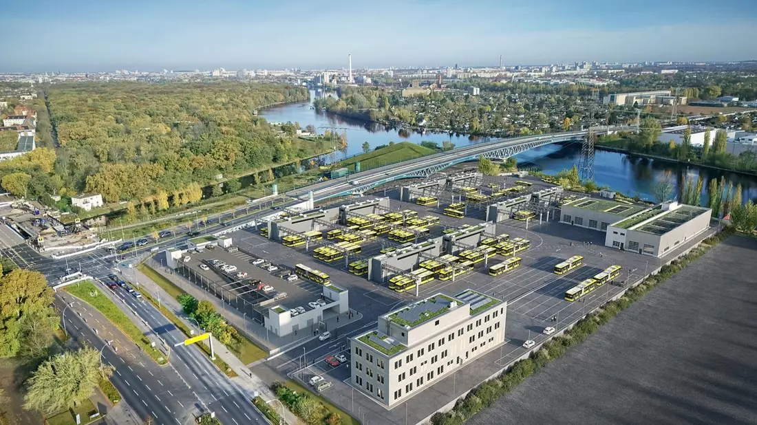 Busse unter Strom: BVG baut ersten reinen Elektrobusbetriebshof in Berlin - Bild: presseportal.de