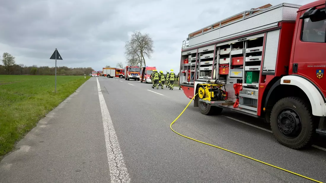 FW Hünxe: Verkehrsunfall auf der Berger Straße - Bild: presseportal.de